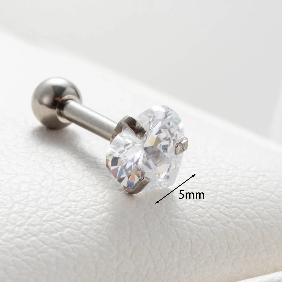 1 Piece Casual French Style Korean Style Heart Shape Inlay 316 Stainless Steel  Zircon Ear Studs