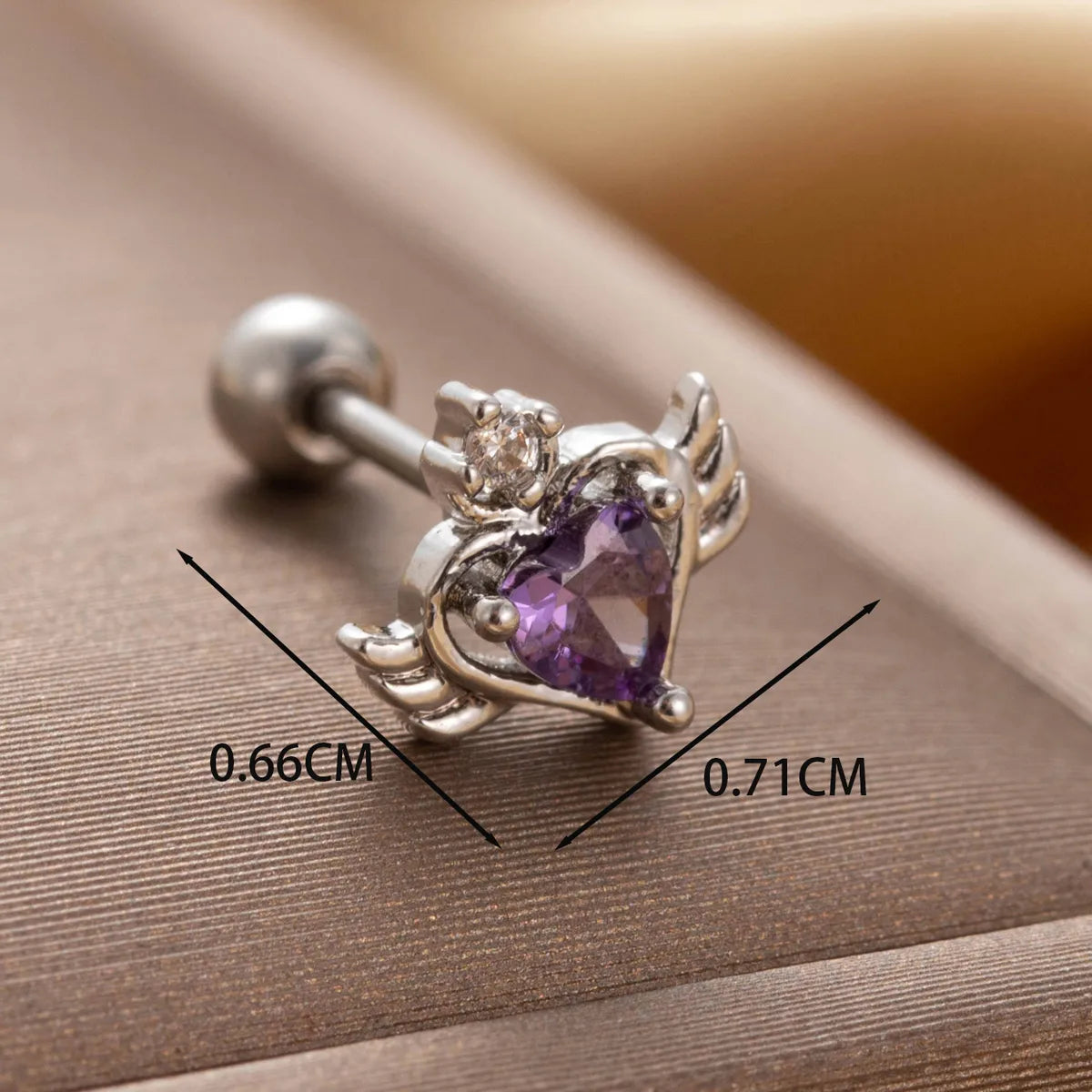 1 Piece Casual French Style Korean Style Heart Shape Rhombus Butterfly Hollow Out Inlay Copper Zircon Ear Studs