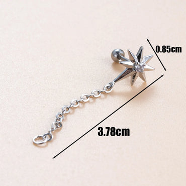 1 Piece Casual French Style Korean Style Round Flower Chain Inlay Copper Zircon Drop Earrings Ear Studs