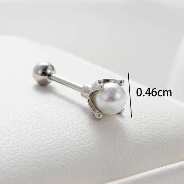1 Piece Casual French Style Korean Style Water Droplets Pearl Flower Inlay Copper Zircon Ear Studs