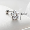 1 Piece Casual French Style Korean Style Water Droplets Pearl Flower Inlay Copper Zircon Ear Studs