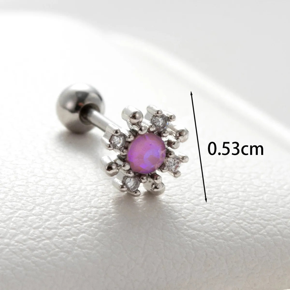 1 Piece Casual French Style Love Heart Shape Flower Inlay Copper Zircon Ear Studs