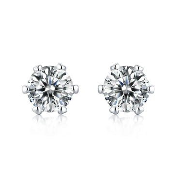 1 Piece Casual Geometric Sterling Silver Plating Inlay Moissanite Ear Studs