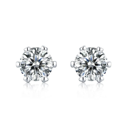 1 Piece Casual Geometric Sterling Silver Plating Inlay Moissanite Ear Studs