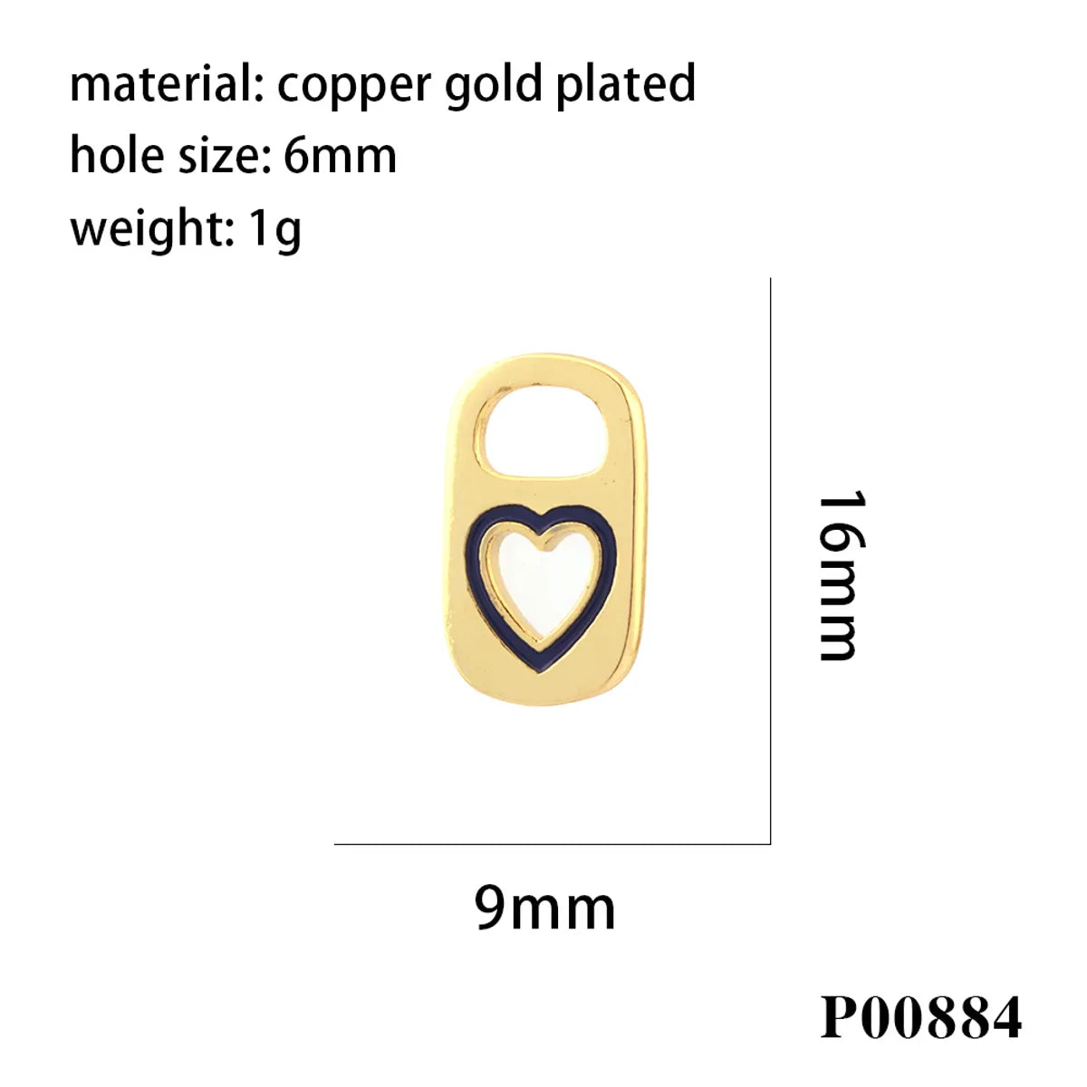 1 Piece Copper Can Heart Shape Casual Hip-Hop Commute