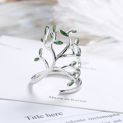 1 Piece Casual Leaf Copper Epoxy Open Ring