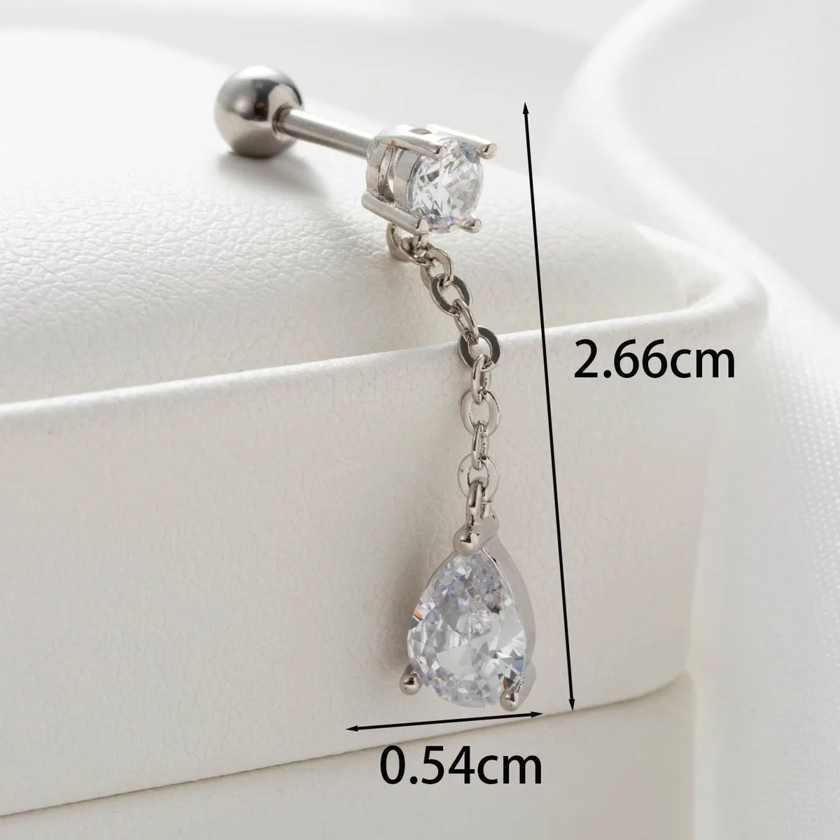 1 Piece Casual Simple Style Classic Style Hexagon Water Droplets Plating Inlay Copper Zircon Earrings