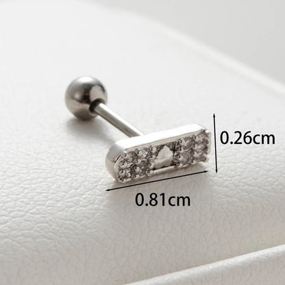 1 Piece Casual Simple Style Classic Style Hexagon Water Droplets Plating Inlay Copper Zircon Earrings