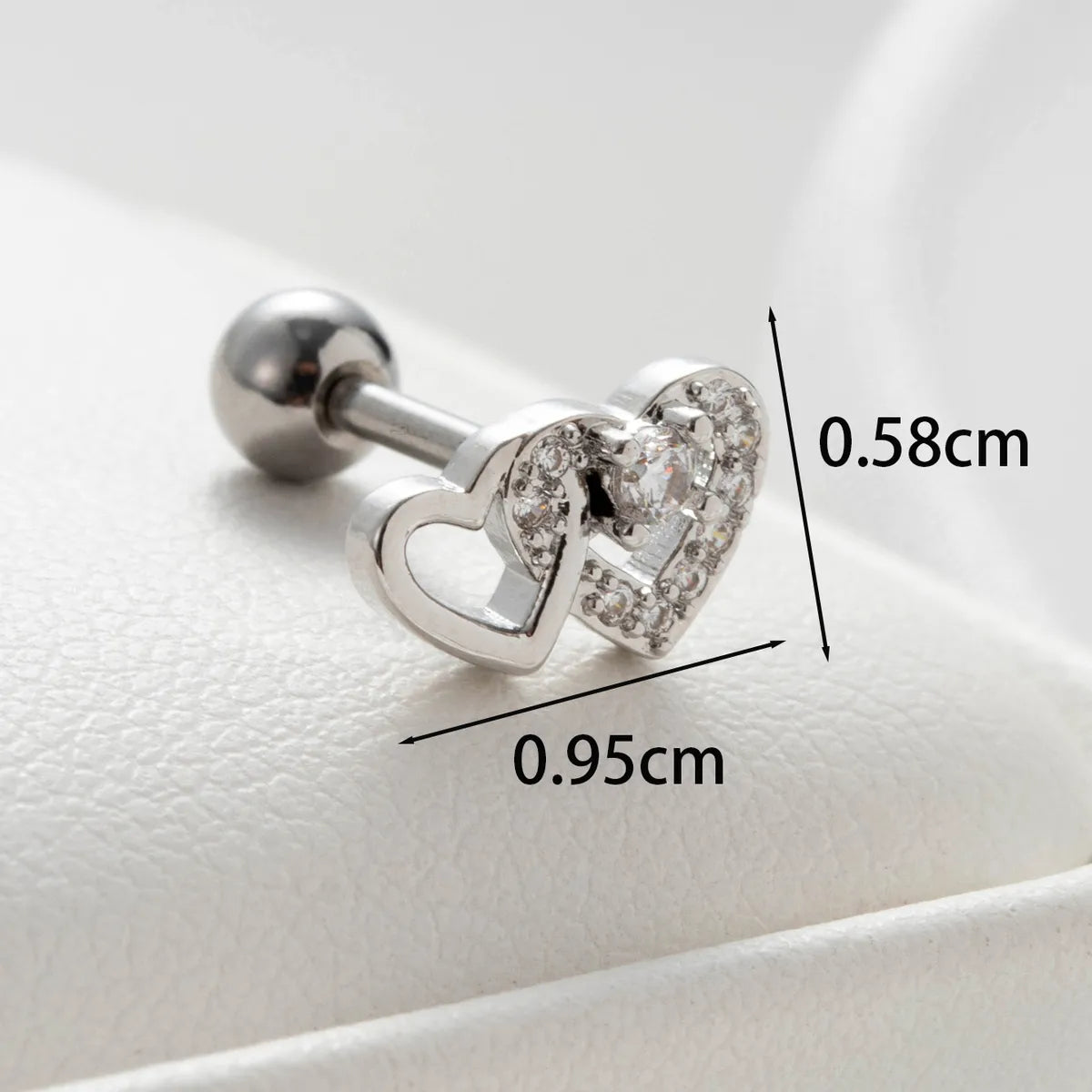 1 Piece Casual Simple Style Classic Style Round Heart Shape Plating Inlay Copper Zircon Earrings