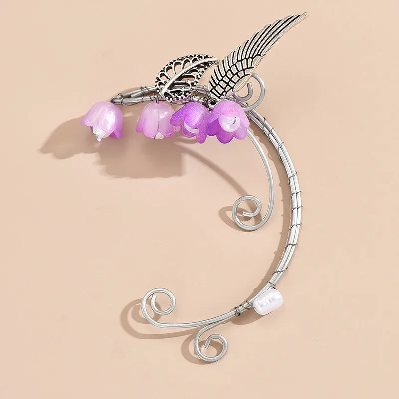 1 Piece Casual Simple Style Flower Butterfly Plating Alloy Crystal Ear Cuffs