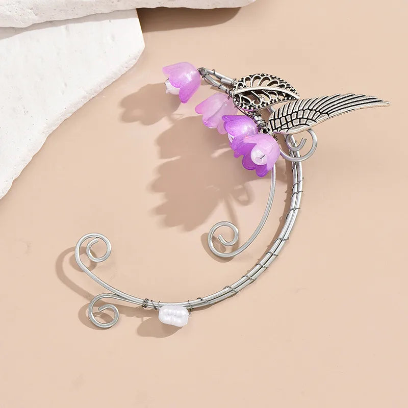 1 Piece Casual Simple Style Flower Butterfly Plating Alloy Crystal Ear Cuffs