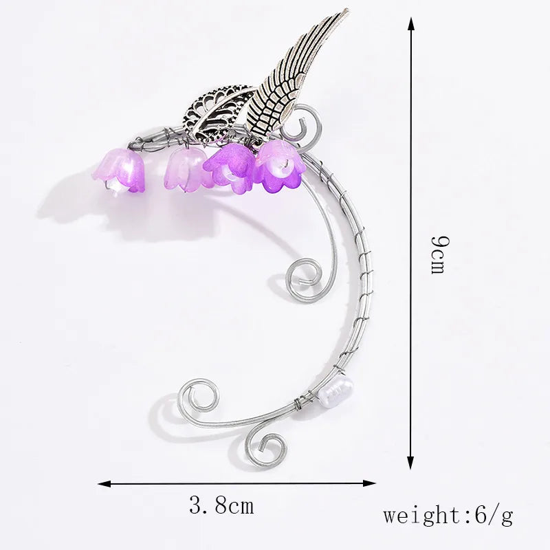 1 Piece Casual Simple Style Flower Butterfly Plating Alloy Crystal Ear Cuffs