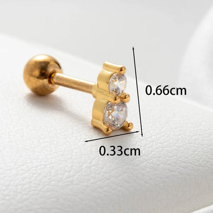 1 Piece Casual Simple Style Flower Inlay Copper Zircon Ear Studs