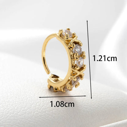 1 Piece Casual Simple Style Heart Shape Plating Inlay Copper Zircon Ear Studs