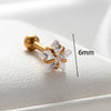 1 Piece Casual Simple Style Pentagram Inlay 316 Stainless Steel  Zircon Ear Studs
