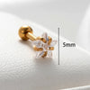 1 Piece Casual Simple Style Pentagram Inlay 316 Stainless Steel  Zircon Ear Studs