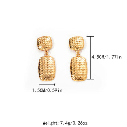 1 Piece Casual Simple Style Round Square Trapezoid Plating 304 Stainless Steel 14K Gold Plated Ear Studs