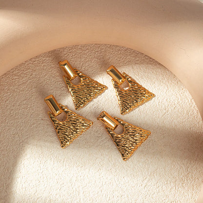 1 Piece Casual Simple Style Round Square Trapezoid Plating 304 Stainless Steel 14K Gold Plated Ear Studs