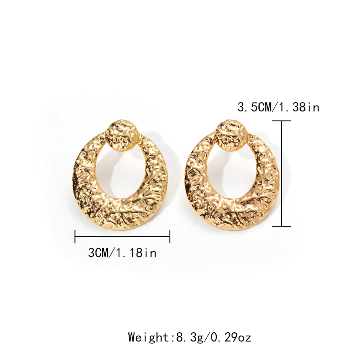 1 Piece Casual Simple Style Round Square Trapezoid Plating 304 Stainless Steel 14K Gold Plated Ear Studs