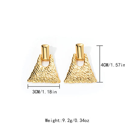 1 Piece Casual Simple Style Round Square Trapezoid Plating 304 Stainless Steel 14K Gold Plated Ear Studs