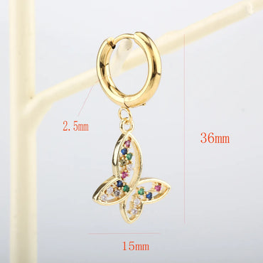 1 Piece Casual Simple Style Shiny Animal Eye Snake Inlay 304 Stainless Steel Copper Zircon 18K Gold Plated Drop Earrings