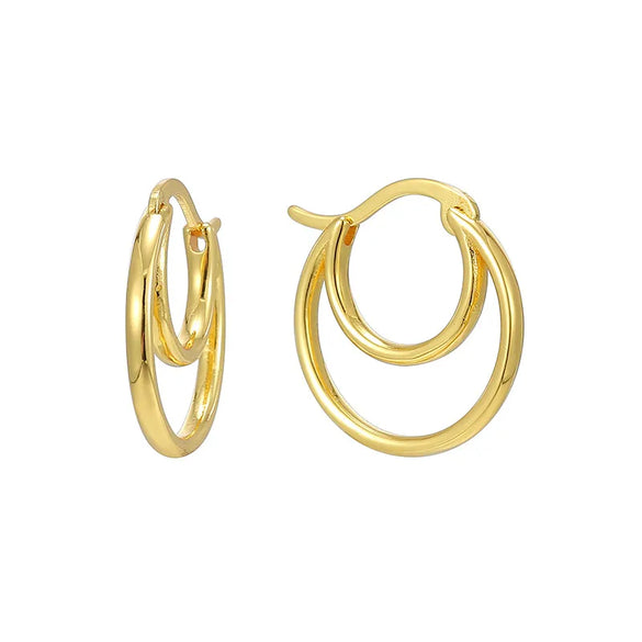 1 Piece Casual Simple Style Solid Color Sterling Silver 14K Gold Plated Earrings