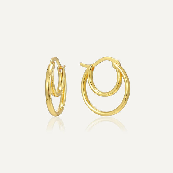 1 Piece Casual Simple Style Solid Color Sterling Silver 14K Gold Plated Earrings