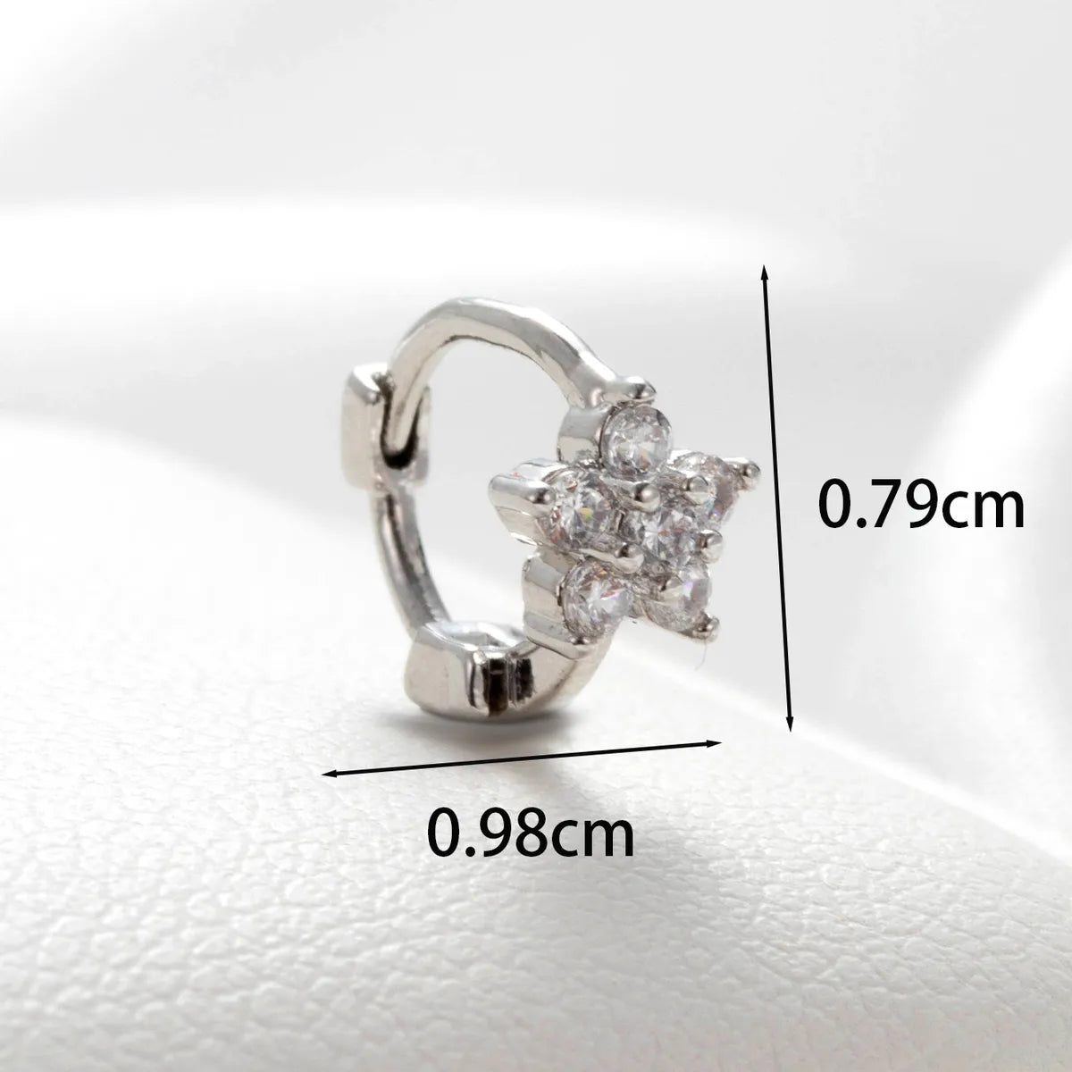 1 Piece Casual Simple Style Water Droplets Flower Chain Inlay Copper Zircon Ear Studs