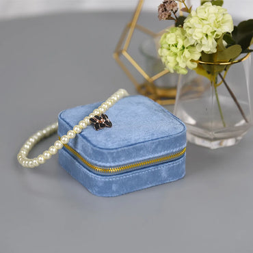 Casual Solid Color Flannel Jewelry Boxes