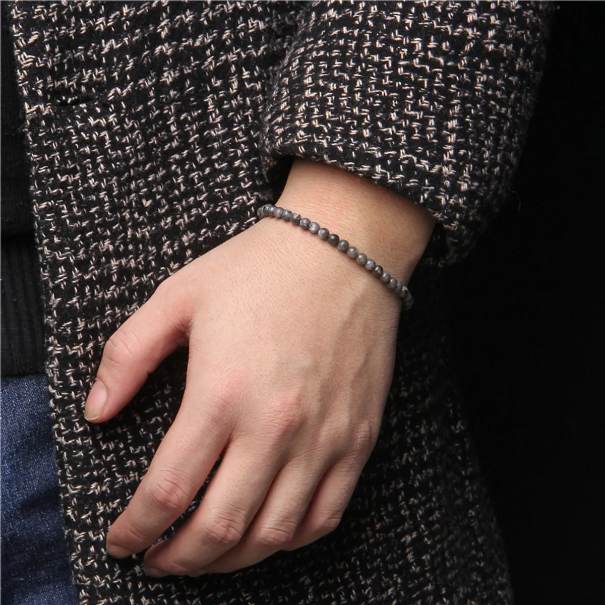 Casual Solid Color Natural Stone Knitting Bracelets