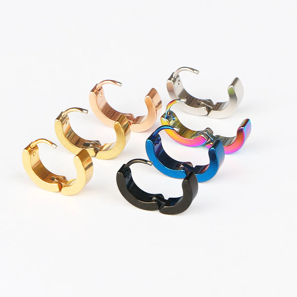 1 Piece Casual Solid Color Plating Titanium Steel Earrings