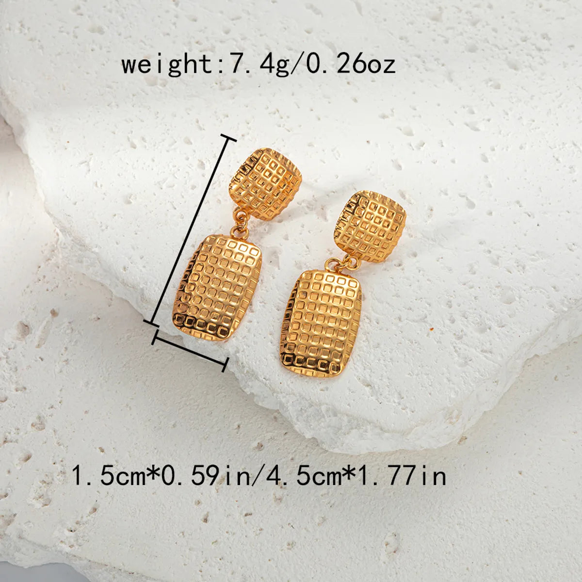 1 Piece Casual Vacation Pastoral Triangle Square Tassel Plating 304 Stainless Steel 14K Gold Plated Drop Earrings