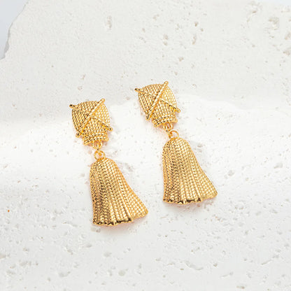 1 Piece Casual Vacation Pastoral Triangle Square Tassel Plating 304 Stainless Steel 14K Gold Plated Drop Earrings