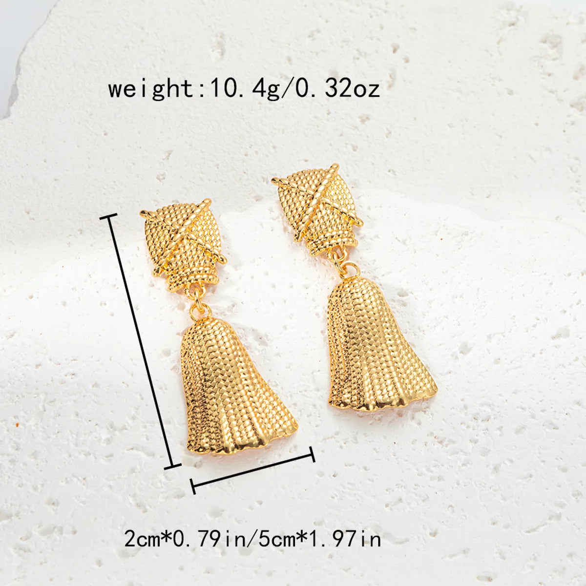 1 Piece Casual Vacation Pastoral Triangle Square Tassel Plating 304 Stainless Steel 14K Gold Plated Drop Earrings