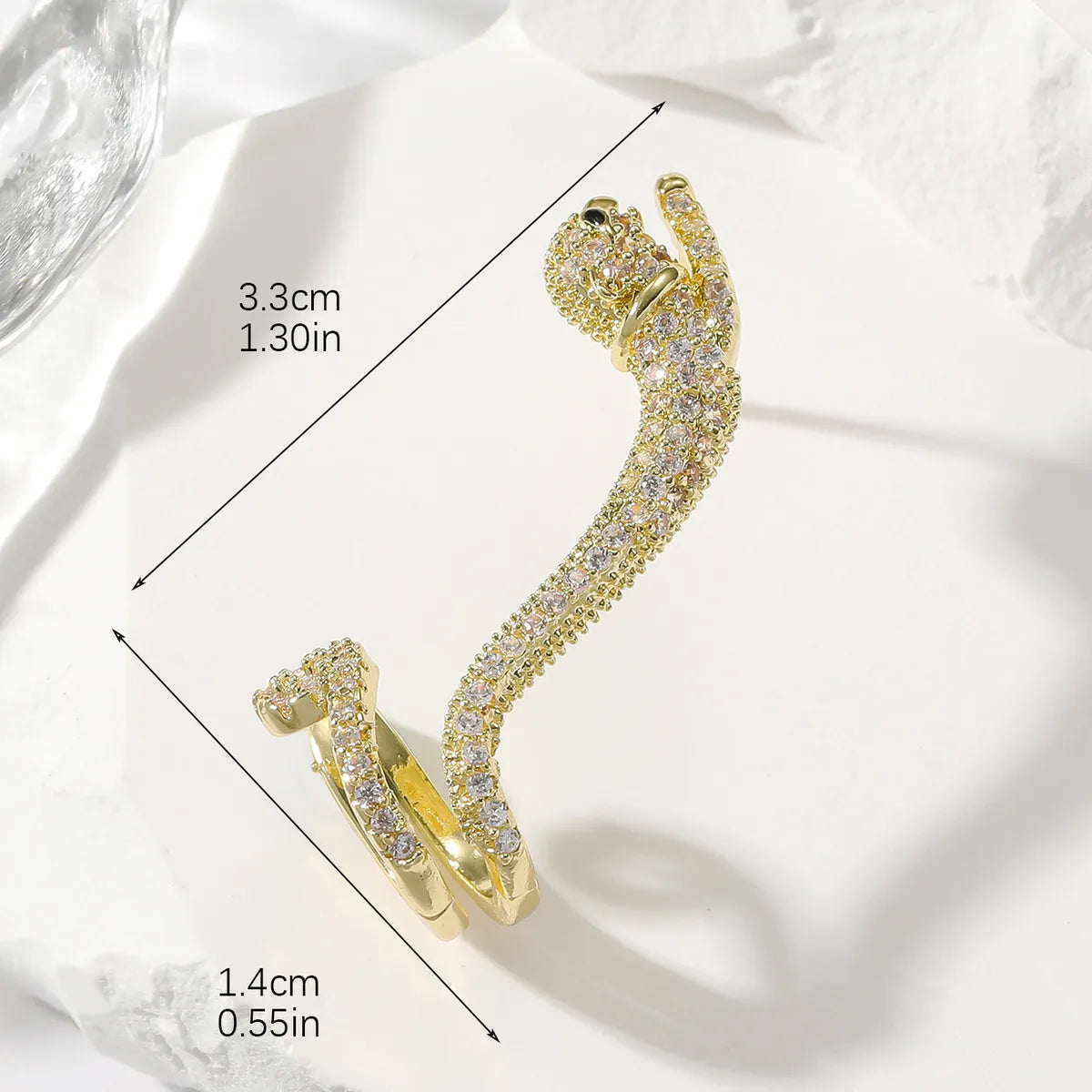 1 Piece Classic Style Animal Plating Inlay Copper Zircon 14k Gold Plated Ear Studs