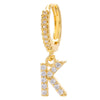 1 Piece Classic Style Letter Plating Inlay Copper Zircon 18K Gold Plated Drop Earrings