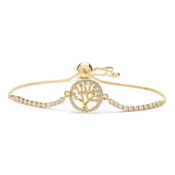 1 Piece Classic Style Tree Heart Shape Butterfly Copper Inlay Zircon Bracelets