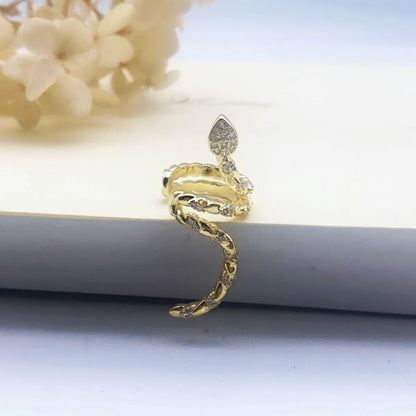 1 Piece Cool Style Snake Plating Inlay Copper 14k Gold Plated Ear Clips