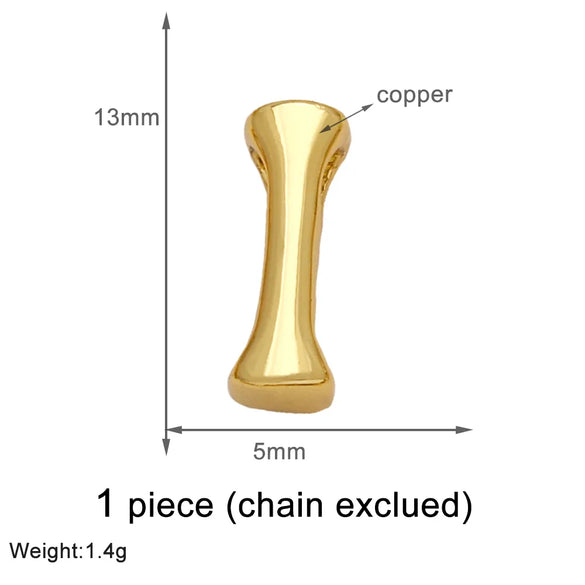 1 Piece Copper 18K Gold Plated Letter Pendant Chain