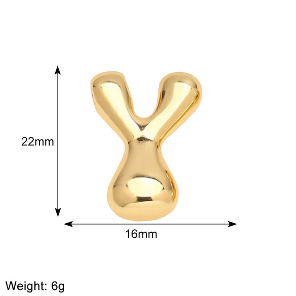 1 Piece Copper 18K Gold Plated Letter Pendant