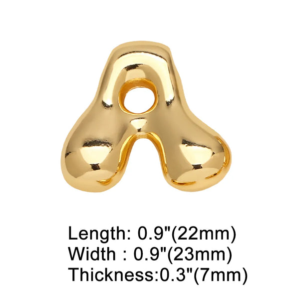 1 Piece Copper 18K Gold Plated Letter Pendant