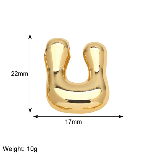 1 Piece Copper 18K Gold Plated Letter Pendant