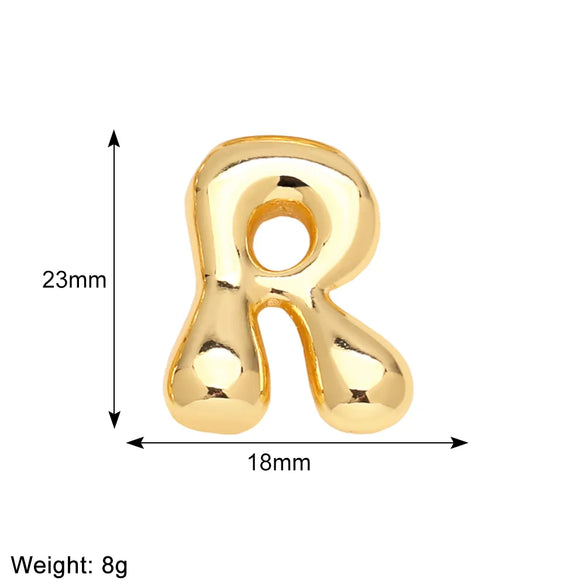 1 Piece Copper 18K Gold Plated Letter Pendant