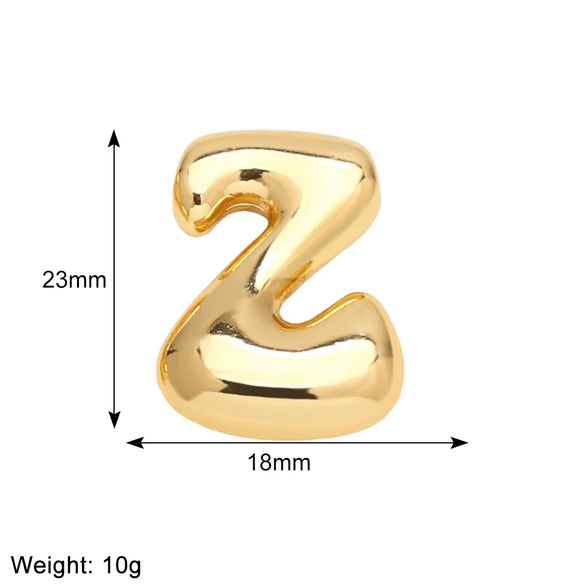 1 Piece Copper 18K Gold Plated Letter Pendant