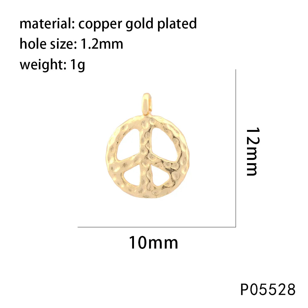 1 Piece Copper 18K Gold Plated Round Fish Tail Pendant