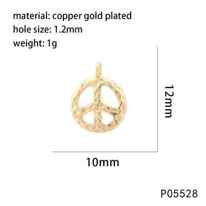 1 Piece Copper 18K Gold Plated Round Fish Tail Pendant