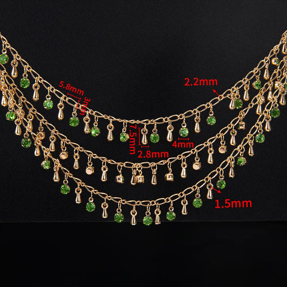 1 Piece Copper DIY Ornament Accessories Chain Retro Classic Style Geometric Water Droplets