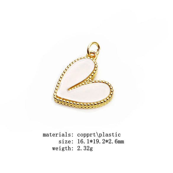 1 Piece Copper Heart Shape Flower Pendant