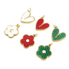 1 Piece Copper Heart Shape Flower Pendant