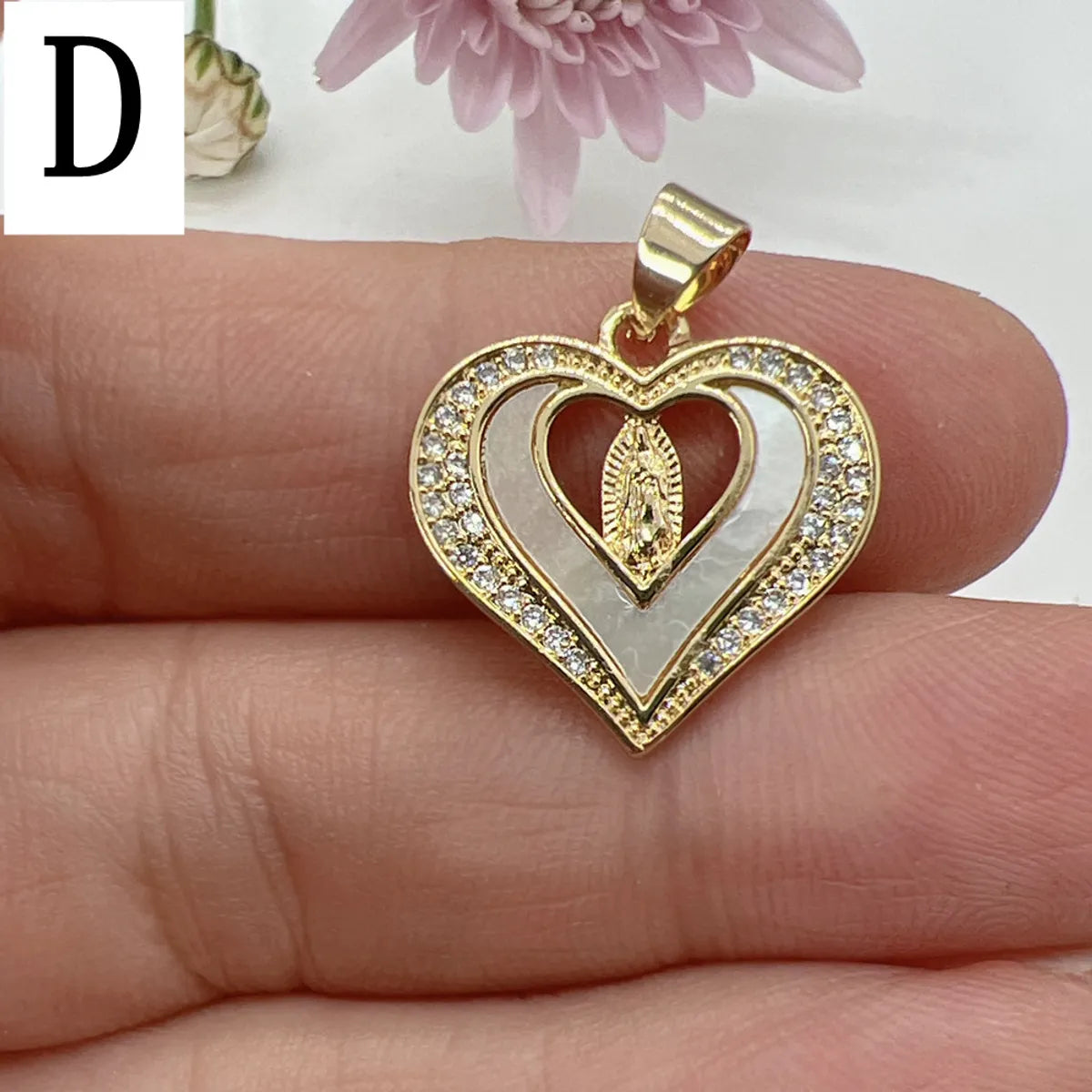 1 Piece Copper Heart Shape Pendant